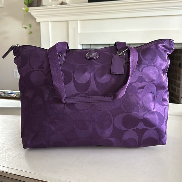 The Coach Getaway Signature Nylon Packable Weekender Tote - Amethyst - Picture 2 of 16